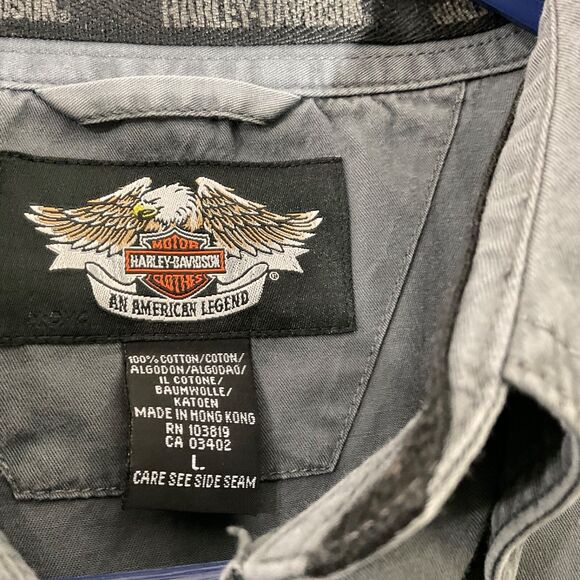 Harley Davidson Motorcycles Button Down collar Shirt Men's L embroidered Logo - Picture 3 of 11